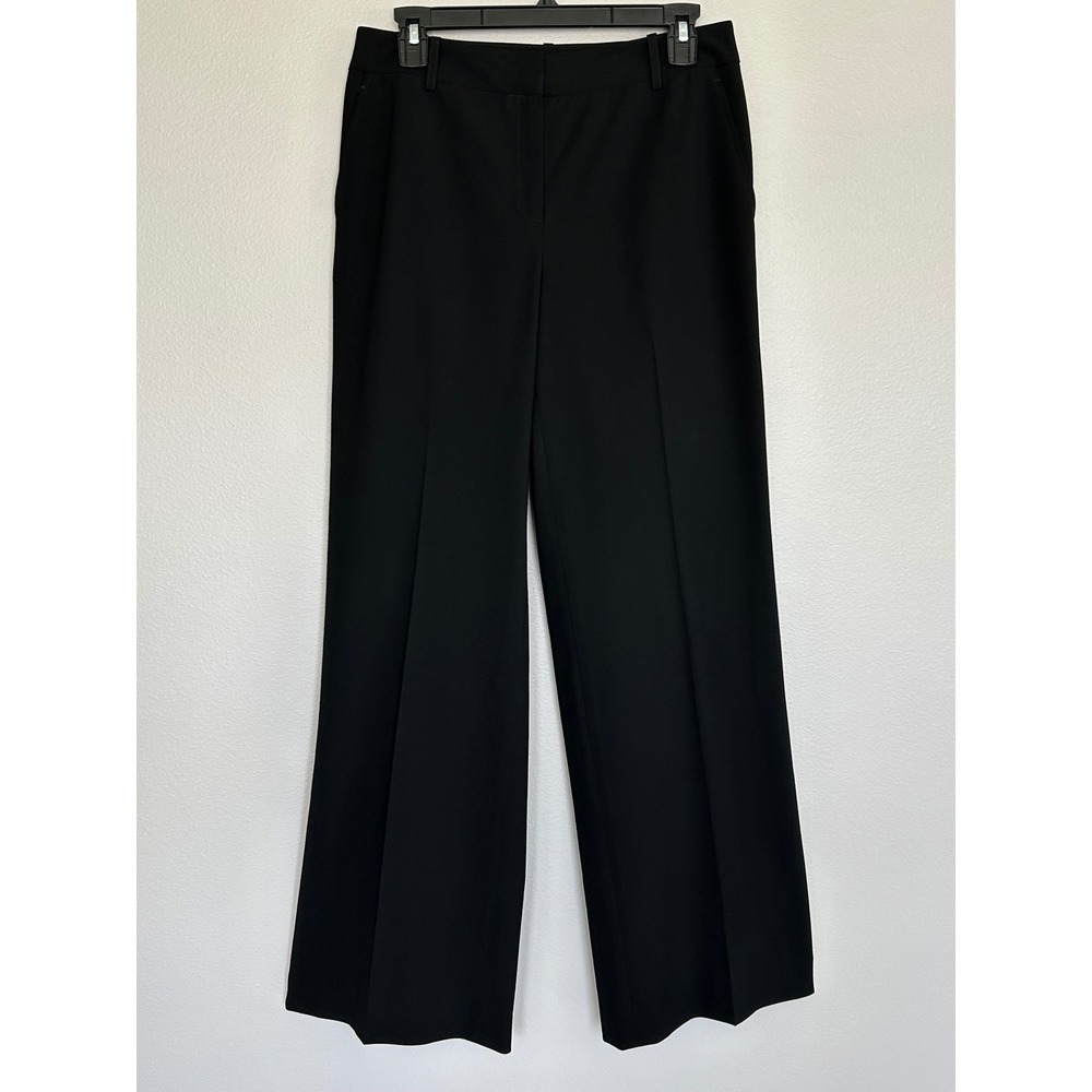 Lafayette 148 wool blend wide leg pintuck black trousers‎ 6 minimalist interview